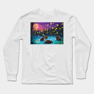 capybara lake firefly Long Sleeve T-Shirt